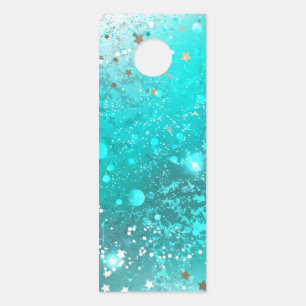 Mint Turquoise Foil Background Door Hanger