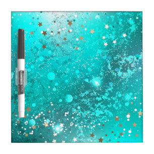 Mint Turquoise Foil Background Dry Erase Board