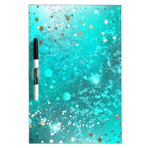 Mint Turquoise Foil Background Dry Erase Board