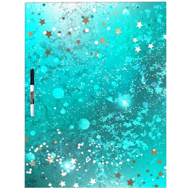 Mint Turquoise Foil Background Dry Erase Board (Front)