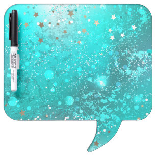 Mint Turquoise Foil Background Dry Erase Board