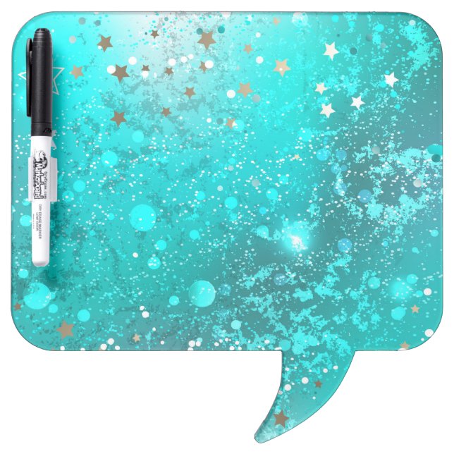 Mint Turquoise Foil Background Dry Erase Board (Front)