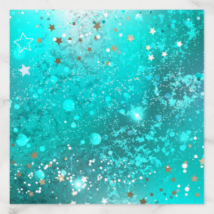 Mint Turquoise Foil Background Envelope Liner