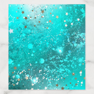 Mint Turquoise Foil Background Envelope Liner