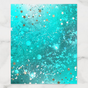 Mint Turquoise Foil Background Envelope Liner