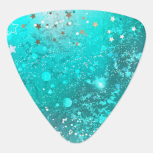 Mint Turquoise Foil Background Guitar Pick