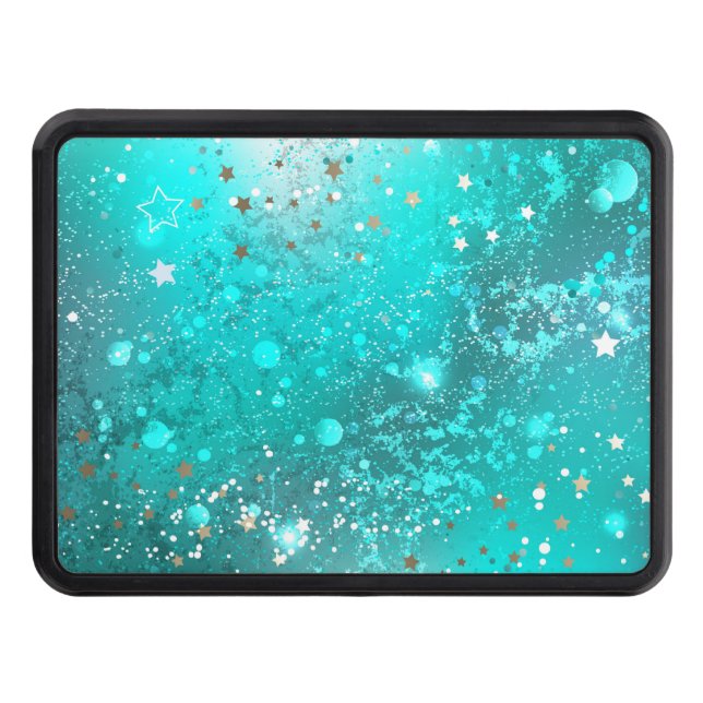 Mint Turquoise Foil Background Hitch Cover (Front)