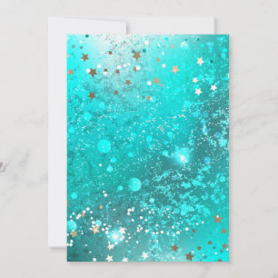 Mint Turquoise Foil Background Holiday Card