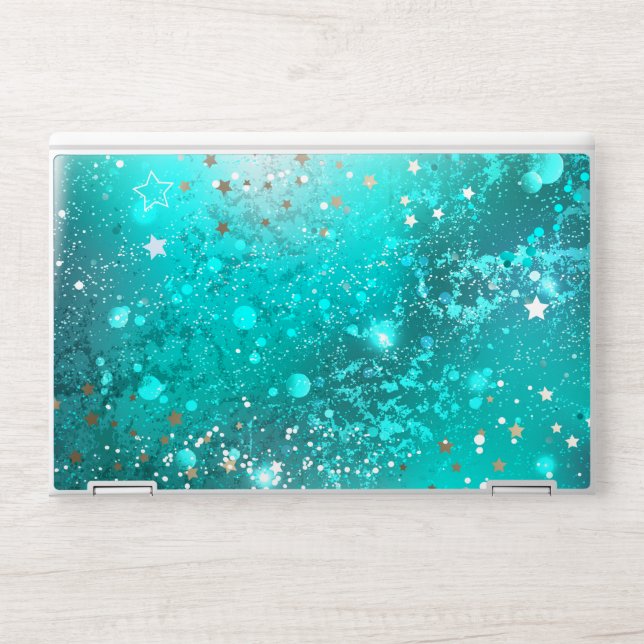 Mint Turquoise Foil Background HP Laptop Skin (Front)