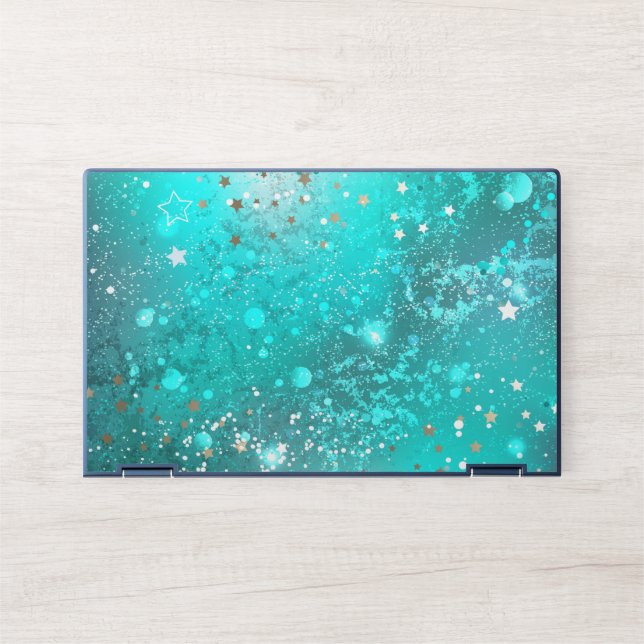 Mint Turquoise Foil Background HP Laptop Skin (Front)