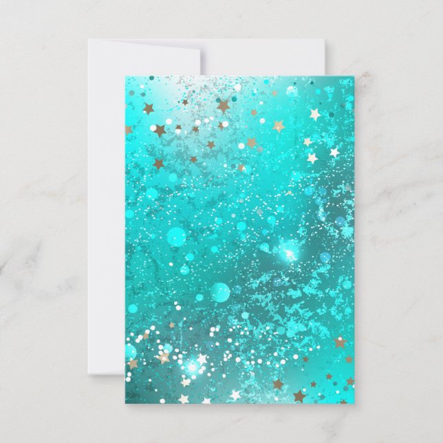 Mint Turquoise Foil Background Invitation (Front)