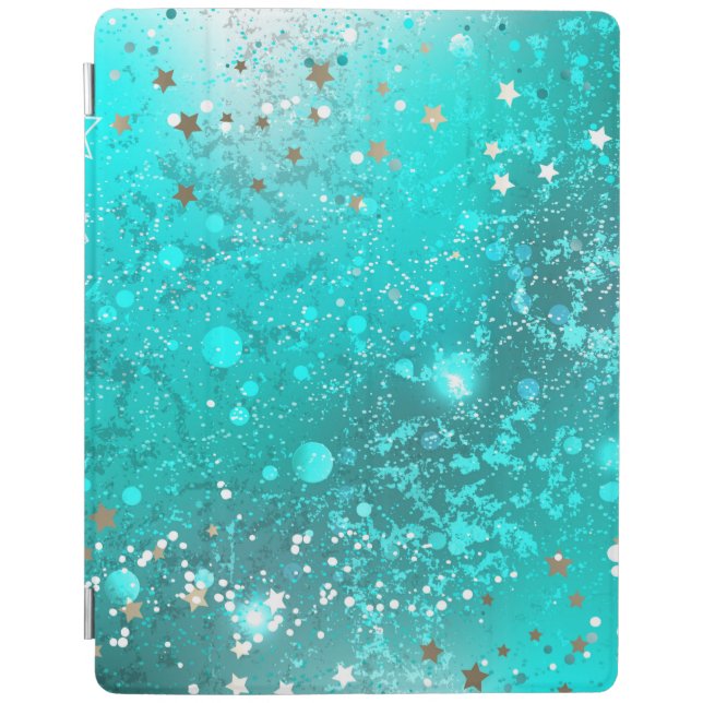 Mint Turquoise Foil Background iPad Smart Cover (Front)