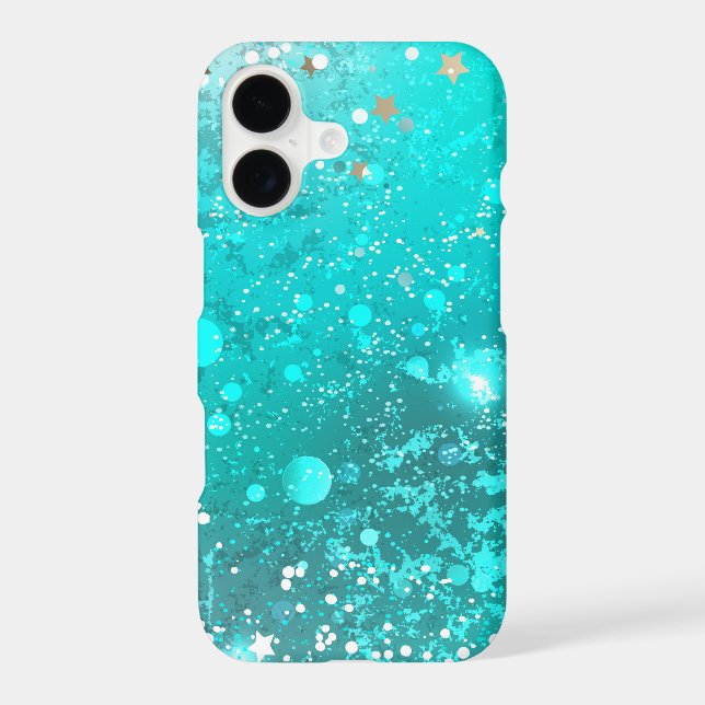 Mint Turquoise Foil Background iPhone Case (Back)