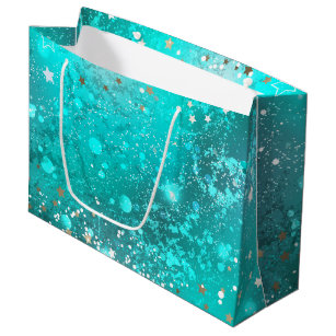 Custom LOGO Printed Tiffany Blue Paper Gift Bags