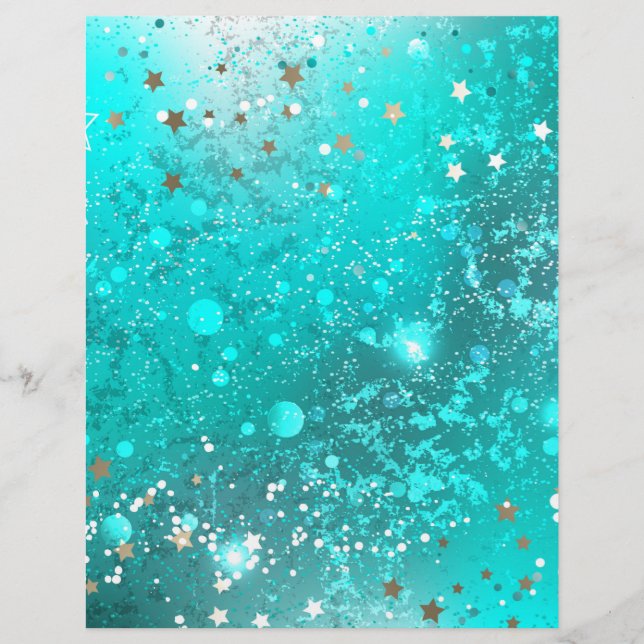 Mint Turquoise Foil Background Letterhead (Front)