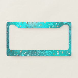 Mint Turquoise Foil Background License Plate Frame