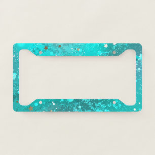 Mint Turquoise Foil Background License Plate Frame