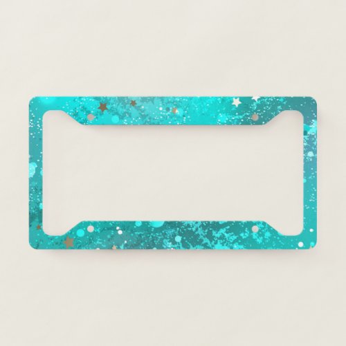 Mint Turquoise Foil Background License Plate Frame