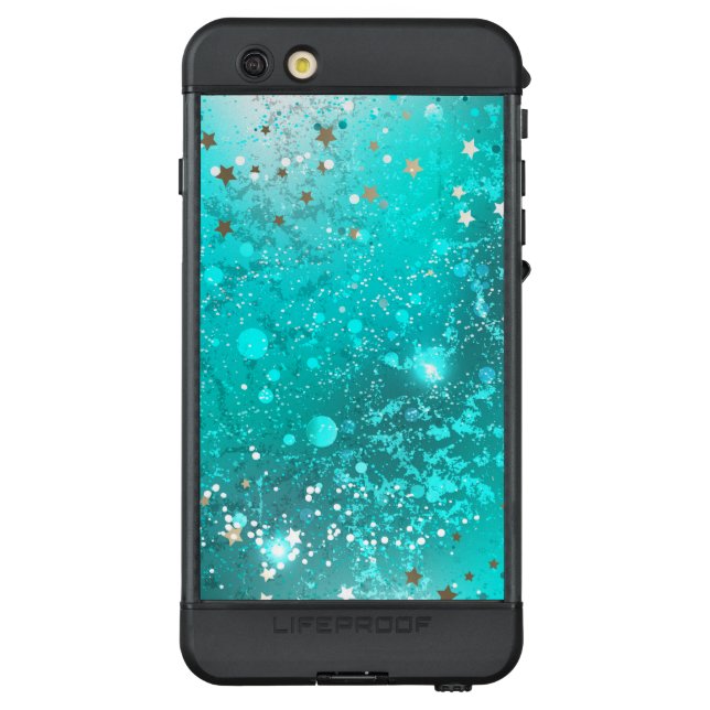 Mint Turquoise Foil Background LifeProof iPhone Case (Back)