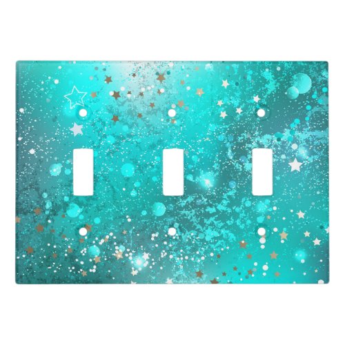 Mint Turquoise Foil Background Light Switch Cover