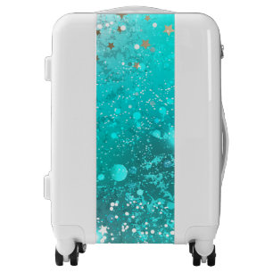 Mint Turquoise Foil Background Luggage