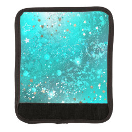 Mint Turquoise Foil Background Luggage Handle Wrap