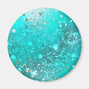 Mint Turquoise Foil Background Magnet