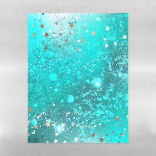 Mint Turquoise Foil Background Magnetic Dry Erase Sheet
