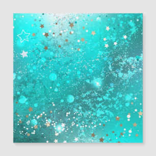 Mint Turquoise Foil Background Magnetic Invitation