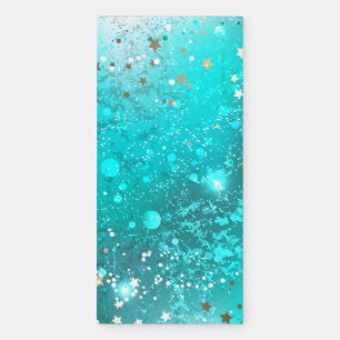Mint Turquoise Foil Background Magnetic Notepad