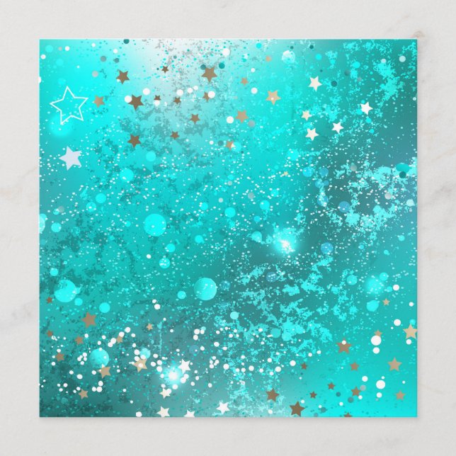 Mint Turquoise Foil Background Menu (Front)