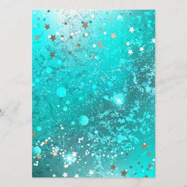 Mint Turquoise Foil Background Menu (Front)