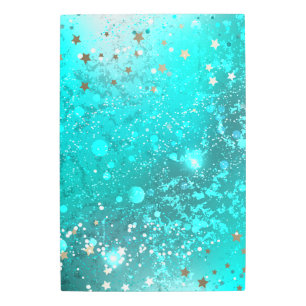 Mint Turquoise Foil Background Metal Print