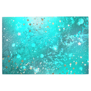 Mint Turquoise Foil Background Metal Print