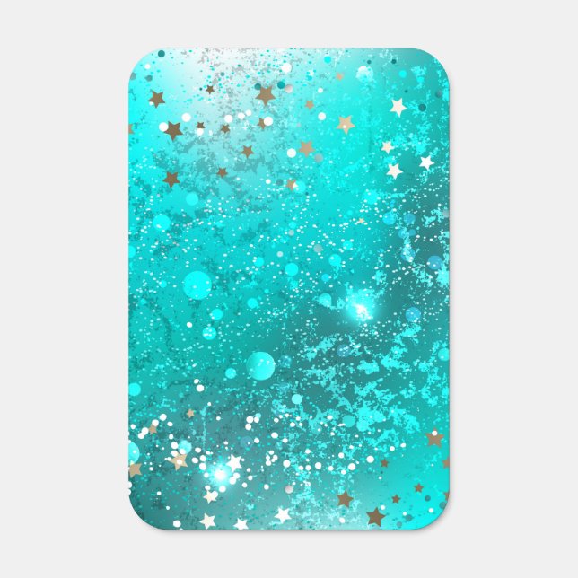 Mint Turquoise Foil Background Metal Sign (Front)
