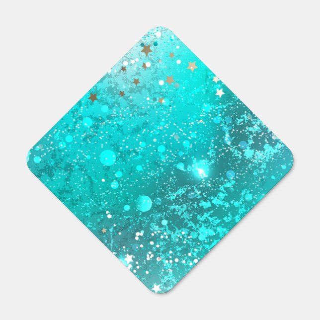 Mint Turquoise Foil Background Metal Sign (Front)
