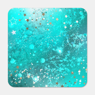 Mint Turquoise Foil Background Metal Sign