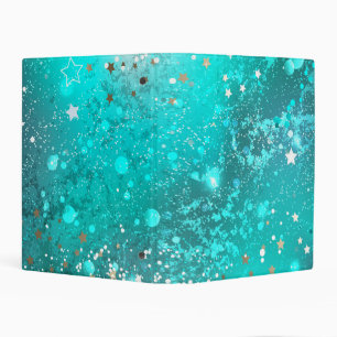 Mint Turquoise Foil Background Mini Binder