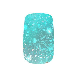 Mint Turquoise Foil Background Minx Nail Art