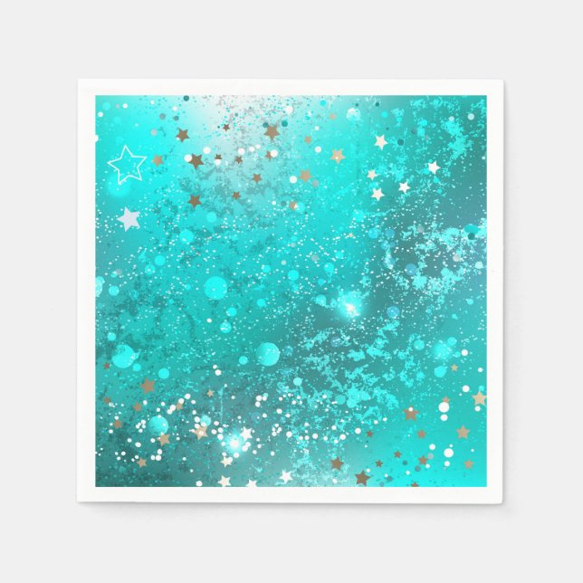 Mint Turquoise Foil Background Napkins (Front)