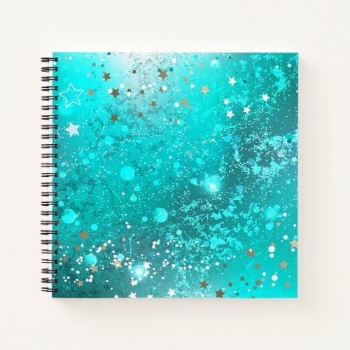 Mint Turquoise Foil Background Notebook