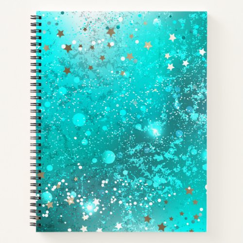 Mint Turquoise Foil Background Notebook