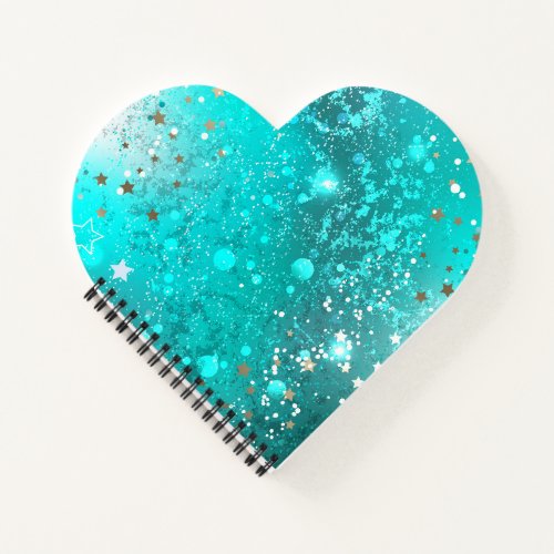 Mint Turquoise Foil Background Notebook