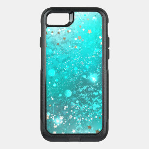 Mint Turquoise Foil Background OtterBox Commuter iPhone SE/8/7 Case