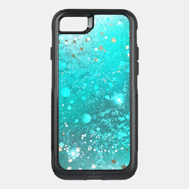 Mint Turquoise Foil Background Otterbox iPhone Case (Back)