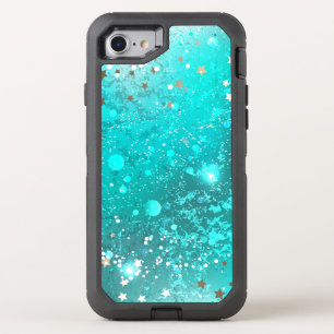 Mint Turquoise Foil Background OtterBox Defender iPhone SE/8/7 Case