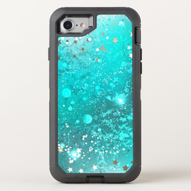 Mint Turquoise Foil Background Otterbox iPhone Case (Back)