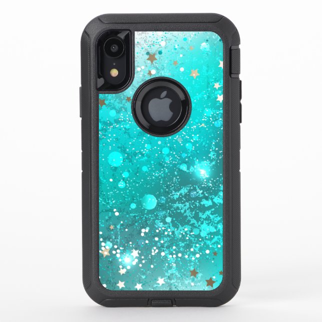Mint Turquoise Foil Background Otterbox iPhone Case (Back)