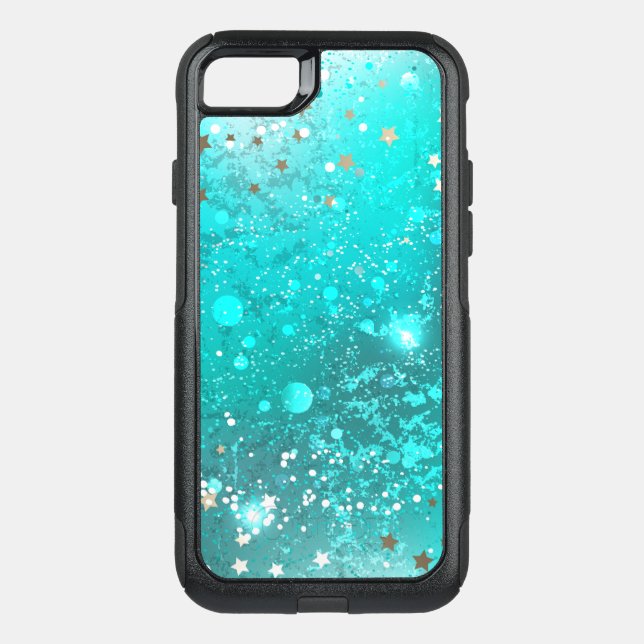 Mint Turquoise Foil Background Otterbox iPhone Case (Back)