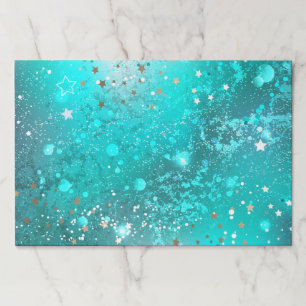 Mint Turquoise Foil Background Paper Pad
